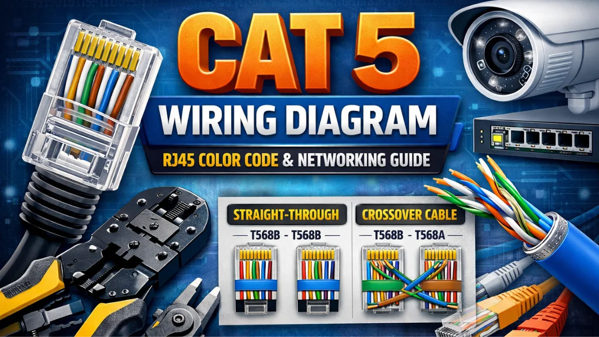 Cat 5 Wiring Diagram RJ45 Color Code for CCTV & LAN